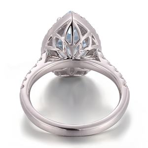 Anillos de Diamantes Cultivados en Laboratorio con Corte de Pera Azul, Certificados por IGI, de Oro Sólido Real de 18K, 14K y 10K, para Mujer, Anillos de Compromiso y Boda - Product Image 2