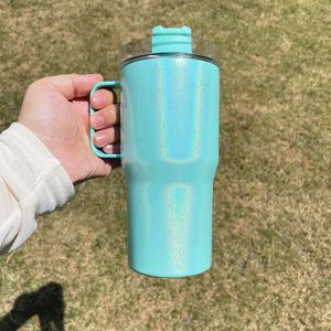 Gobelet isotherme à sublimation vierge pour enfants, 20 oz, scintillant, holographique, avec poignée, entrepôt USA - Product Image 3