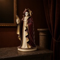 Masque de carnaval vénitien sur mesure en résine, grande taille, en forme de personnage avec cape et chapeau, service de fabrication OEM artistique, projet cadeau de fin d'année