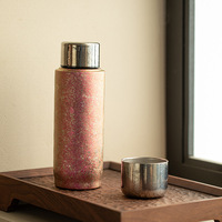 Bouteille à thé isotherme en titane pur 14,2 oz, coffret cadeau, double paroi sous vide, légère, infuseur à thé, filtre, maintien au chaud 6-12 heures
