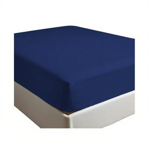 Drap-housse 100% coton bleu italien simple 90x200cm - Product Image 3