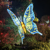 Toprex decor Schöne 3D Moving Wings Schmetterling Schaukel Stand LED Außen landschaft Dekorative Skulptur Leuchtende Motiv Lichter