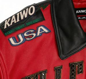 Vestes en cuir d'agneau personnalisées OEM, style universitaire, haute qualité, cuir d'agneau français naturel, vestes en cuir véritable, vêtements d'extérieur pour hommes - Product Image 6