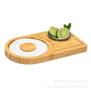 Bamboo Double-Handled Cocktail Tray Wood <b>Bar</b> <b>Tool</b> Salt Rim Box Sugar Dipping Dish Reusable Bartender Accessory - Product Image 4