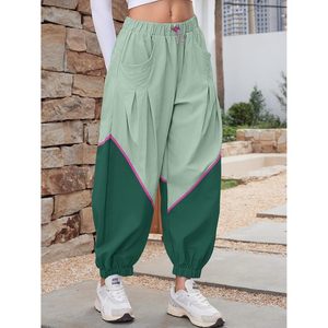 Pantalon de jogging ample pour femme, taille élastique, blocs de couleur, coupe décontractée, avec poches - Product Image 5