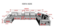 Bequeme Günstige Wohnzimmer-Sofagarnitur, U-Form Ecksofa Möbel, 7-Sitzer Fabrikpreis, Stoff für Sofa
