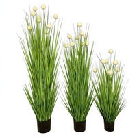 Composition florale artificielle pour allée de mariage, avec fleurs blanches, herbe d'oignon et verdure, plante en pot artificielle, 100-200 cm, décorative d'intérieur