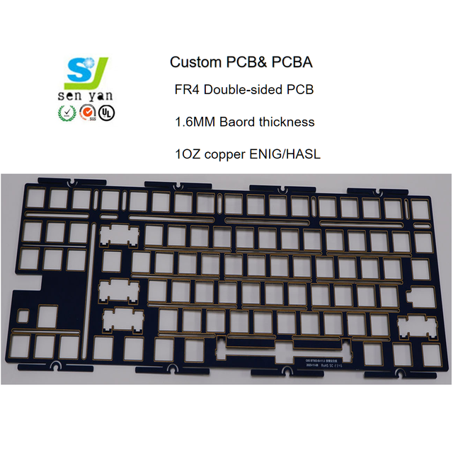 Custom Multi-Layer FR4 Gold Finger Keyboard PCB Hot Swappable 60% 75% 80% RGB Mechanical Keyboard PCB Gerber File Manufacture