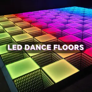 Dance Floor Light IP65 Outdoor 3d Magnetic Floor Tiles Portable Wedding Stage Infinity Mirror Led Dance Floor