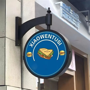 Letrero Luminoso LED Giratorio de Doble Cara Personalizado, Letrero Publicitario Redondo para Exteriores para Tiendas y Restaurantes, Letrero de Letras de Doble Cara - Product Image 2