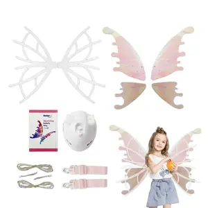 Nuovo elettrico incandescente farfalla ali d'angelo con luci a LED e musica per bambini e adulti di natale Halloween vestire con la luce