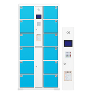 Casier intelligent de supermarché avec serrure à clé, code-barres, structure métallique démontable, écologique et durable, armoire de rangement pour cartes