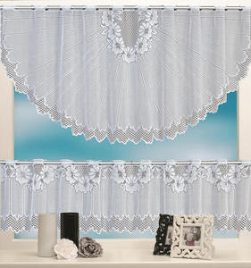 Tenda da Cucina <span class=keywords><strong>in</strong></span> <span class=keywords><strong>Tulle</strong></span> Jacquard 100% Poliestere, Motivo Floreale Stampato, Stile Americano, Traslucida <span class=keywords><strong>e</strong></span> Ombreggiante - Product Image 5