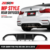 Diffuseur arrière en fibre de carbone sèche style MP pour BMW M3 M4 F80 F82 2014-2018, lèvre de pare-chocs arrière