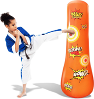 Sac de frappe gonflable pour enfants - 1,2 m de haut, autoportant - Jouet gonflable rebondissant pour garçons et filles