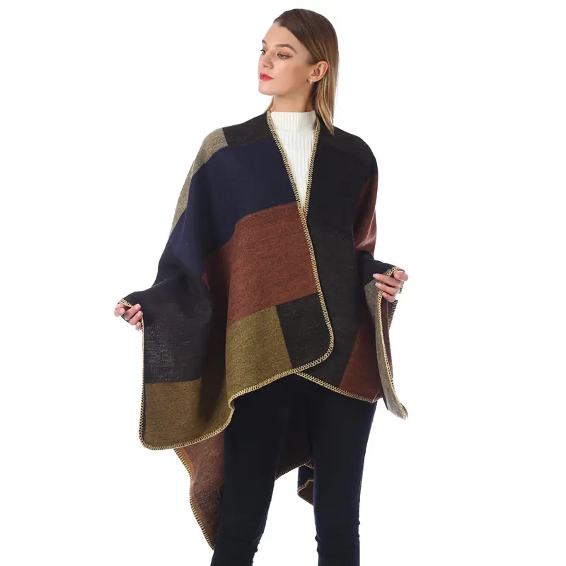 NEW 디자인 여성용 긴 격자 무늬 담요 청키 대형 겨울/가을 따뜻한 스카프 큰 타탄 스카프 랩 숄