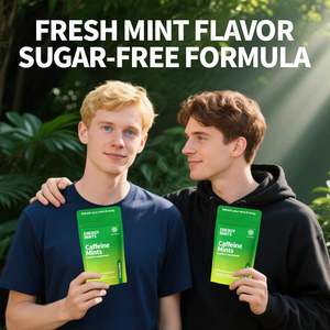 Fabricante OEM de Balas de Cafeína para Redução de Estresse em Adultos, Sabor de Menta Fresca, Fórmula Sem Açúcar, Balas Energéticas - Product Image 2