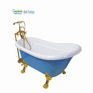 Bañeras de resina de Color azul, clásicas, acrílicas, para bañera, con función de remojo, individual, patas de <span class=keywords><strong>gallo</strong></span> - Product Image 1