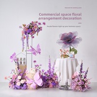 Kunstbloemen Handgemaakte kunststof bloemstukken Licht-luxe High-end paarse bruidsboeketten Premium esthetiek Perfect