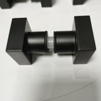 Poignées de porte carrées en verre noir mat de qualité supérieure pour salle de bain