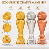 Trophée de basket-ball en résine avec logo gravé personnalisé pour les compétitions sportives de basket-ball