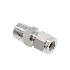 1/2 Tubo OD x 3/8 NPT Tubo Masculino CONECTOR RETO 316 Aço Inoxidável