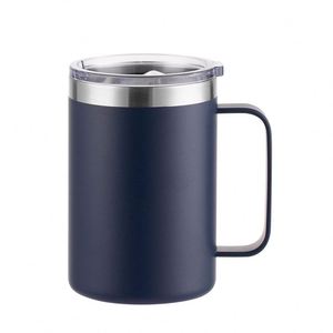 High Quality BPA FREE Custom Eco-Friendly 16Oz Powder Coated Double Wall Stainless Steel Office <b>Coffee</b> Tumbler Mug With Handle - Product Image 2