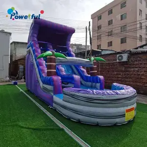 Commercial climb wall toboggan combo water bounce jumping castle prices kids tall inflatable pool with slides