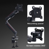 Support d'ordinateur portable Hauteur Pivotant Angle d'inclinaison Réglable Gestion des câbles Bras Support de montage du moniteur Bras de moniteur de bureau
