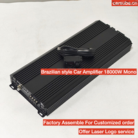 Amplificateur de subwoofer de voiture brésilien 1 Ohm RMS 18000W, pleine gamme, basses puissantes, crête 36000W, monobloc, amplificateur SPL de voiture classe D
