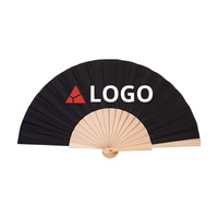 Abanico de Mano Plegable de Madera Natural con Impresión Personalizada, Estilo Español de Color Sólido