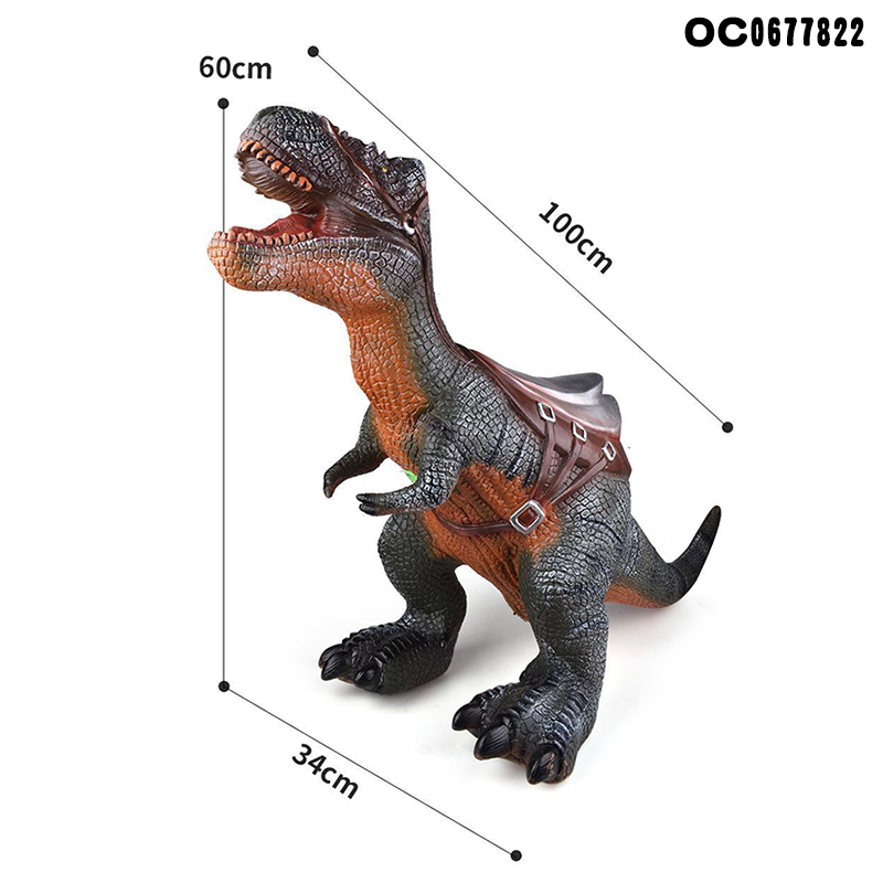 Cool Large Baby Simulation Soft Rubber Ride On Dinosaur Toys With Sound