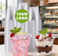 Gobelet en plastique PET transparent jetable personnalisé de 90 mm à double paroi pour boissons froides à emporter, café et smoothies – Vente en gros