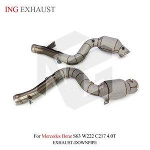 ING SUS304 Downpipe pour Mercedes-AMG S63 W222 / C217 M177 4.0T 2017-2020 |   Échappement avec bouclier thermique à fixation directe – Vente en gros - Product Image 6
