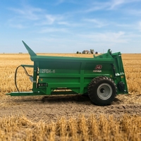 Épandeur de fumier à deux essieux en acier inoxydable SS304, pour engrais solides, remorqué par tracteur, réservoir de distribution d'engrais organique