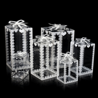 En gros Dentelle Clair Emballage DE Boîte De PVC De Mariage/De Faveur De Noël Gâteau Chocolat Bonbons Pomme Cadeau Événement Transparent Boîte/Étui