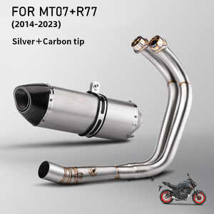 Système d'échappement complet pour moto <span class=keywords><strong>Mt07</strong></span> XSR700 2014-2024, échappement en fibre de carbone R77 51 mm/2 pouces, échappement <span class=keywords><strong>Mt07</strong></span> - Product Image 2