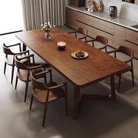 Ensemble Table et Chaises de Salle à Manger Rectangle en Bois Massif Style Scandinave Moderne pour Maison ou Appartement