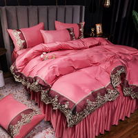 Parure de Lit King Size de Luxe Brodée, Ensemble de Draps et Couette, Vente en Gros