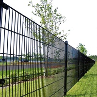 Panneau de clôture de sécurité en acier 2D, revêtement poudré noir, durable, double fil, écologique, treillis de sécurité pour extérieur et maison