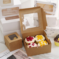 Caja de papel de pastel transparente personalizada caja de embalaje de alimentos para pastel boda rectángulo de lujo galleta panadería caja de pastel con ventana