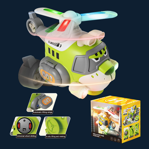 Eléctrico 360 ° giratorio Universal rueda conducción truco transformar helicóptero juguete con música luz dibujos animados <span class=keywords><strong>Tigre</strong></span> avión para niños - Product Image 5