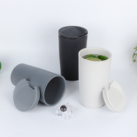 Gobelet de voyage en paille de blé de 550 ml, tasse à café réutilisable avec couvercle anti-fuite, tasse froide portable, vaisselle promotionnelle écologique