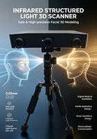 Scanner 3D infrarouge à lumière structurée 2-en-1 en promotion, scanner 3D facial haute précision 0,05 mm, sans danger pour les yeux
