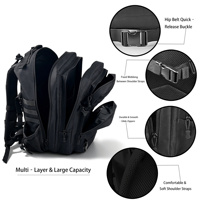 Sac à dos tactique multifonctionnel de grande capacité pour la randonnée en plein air, fermeture éclair, Oxford, robuste, durable, nylon tendance