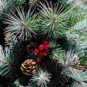 Eco-friendly PVC Pine Cone, Red Berries, Densely Packed Pine Needles, <b>Christmas</b> Decorative <b>Tree</b>, Festive Floor <b>Tree</b> - Product Image 4