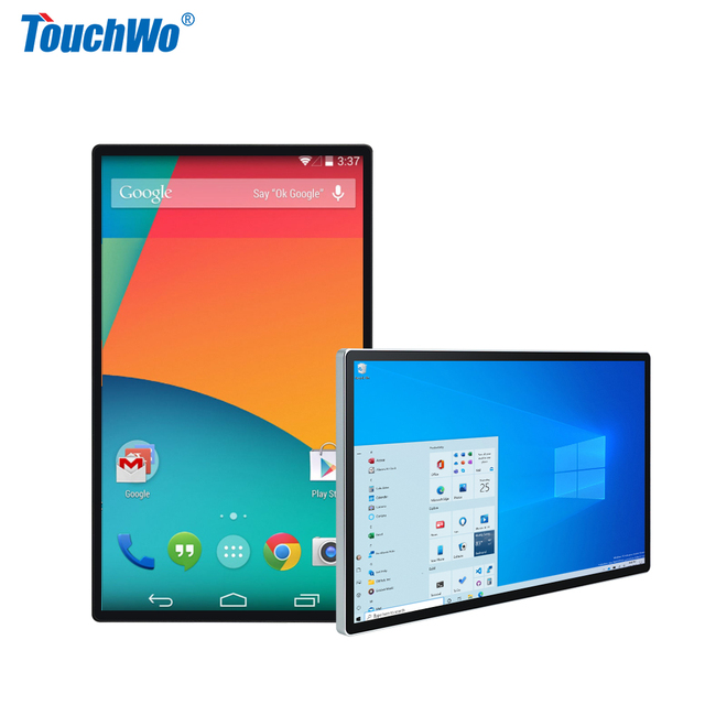 Touchwo 18.5 21 22 24 Inch Metal Housing Android Win Linux Wall Mounted Touch Screen Lcd Monitor Industrial Panel PC