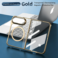 Coque transparente électroplaquée HEYBING pour IP18 Fold, antichoc, anti-rayures, compatible avec les accessoires magnétiques