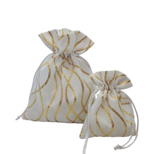 Nouveaux sacs cadeaux en lin avec cordon de serrage pour Noël, vente en gros d'usine - Product Image 2