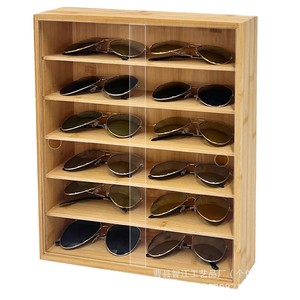 Bamboo sunglasses <b>display</b> <b>case</b>, eyewear shop counter, sunglasses <b>display</b> stand, <b>wall</b>-mounted essential oil watch, gift - Product Image 2